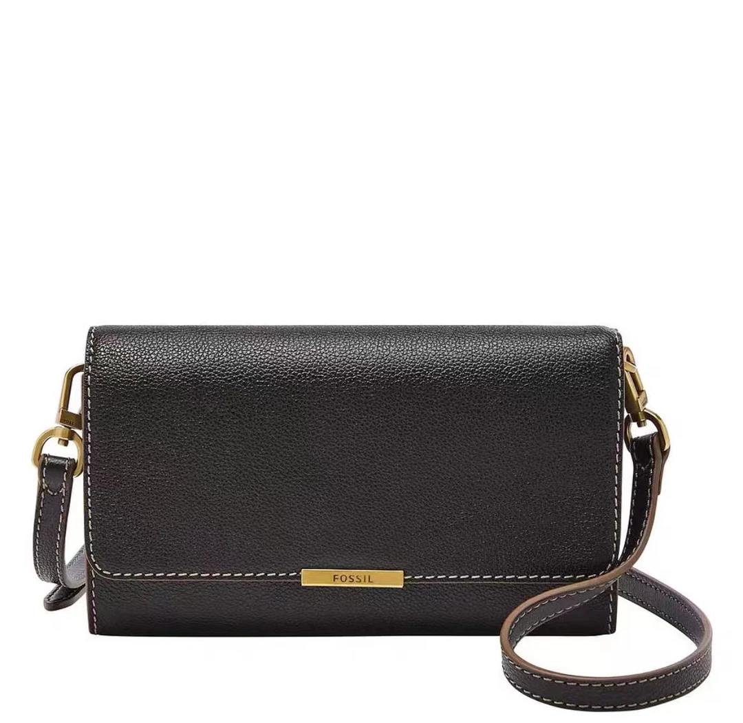 全新未使用  Fossil/化石 小号纯色软皮斜挎包