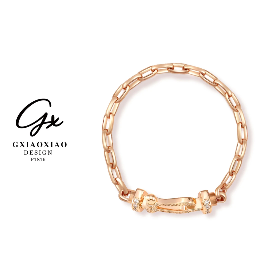 铜合金合成锆石手链 GXX 时尚气质精致百搭U形款手链 F1S16