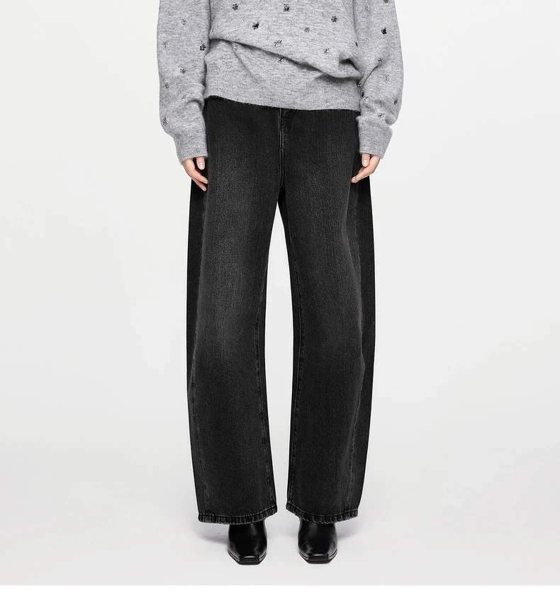 [奕奕推荐] 江江纯元  水洗牛仔香蕉阔腿裤