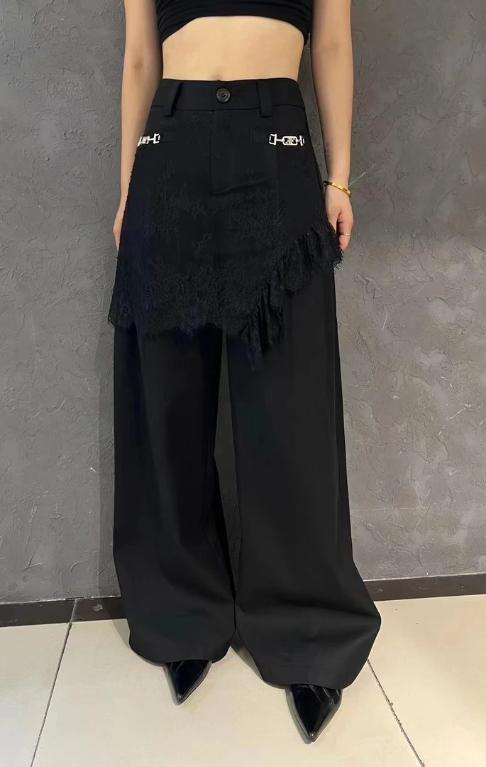 240909-1138 时尚休闲蕾丝休闲西裤