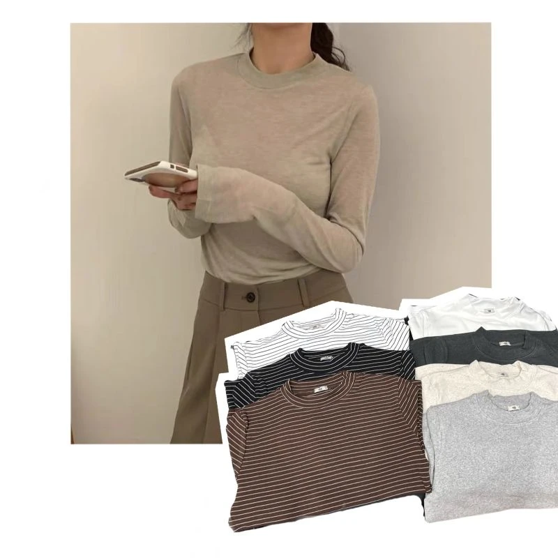 24515【蛋半高领打底衫】S韩系eg加厚半高领基础款半高领打底衫百搭