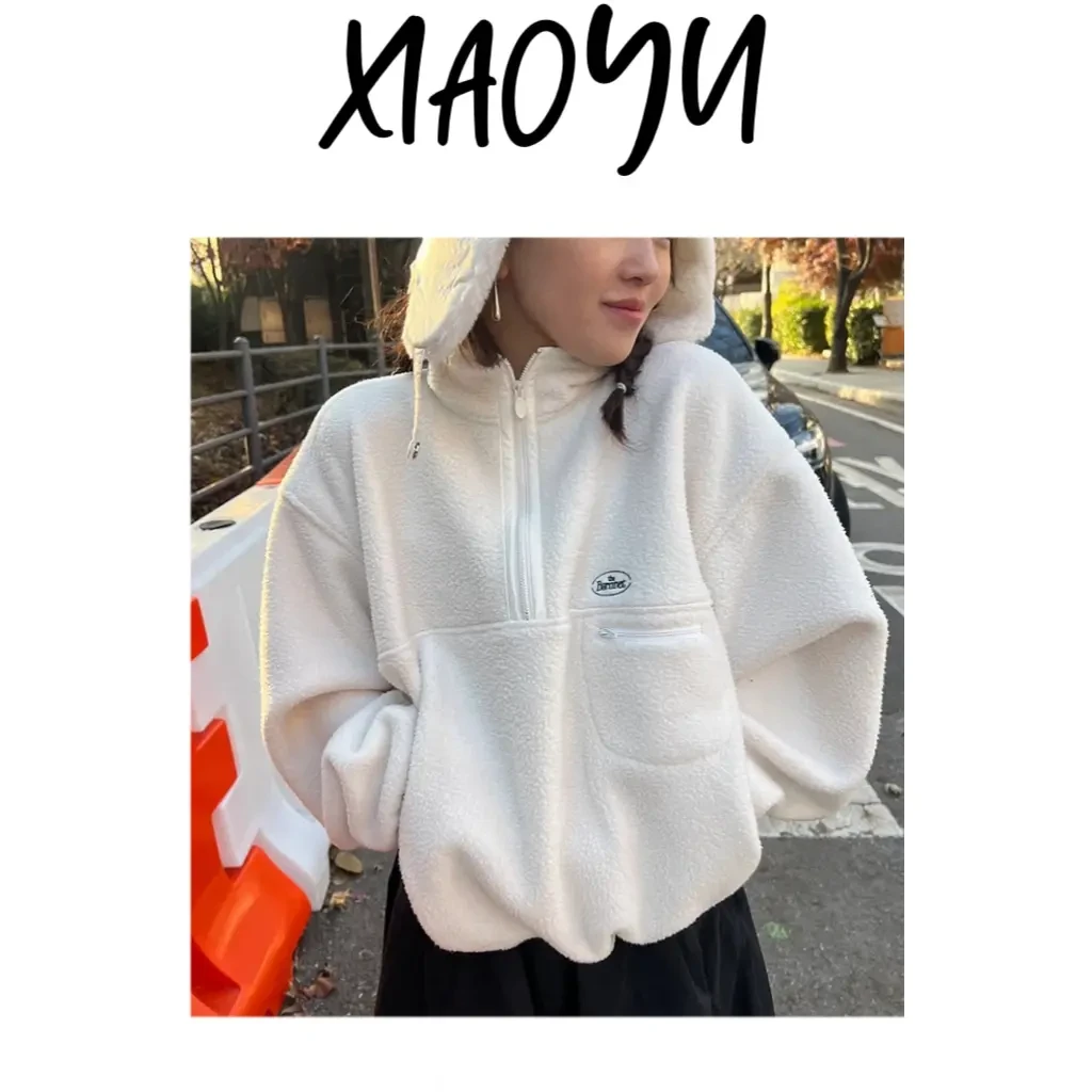 【八毛毛卫衣】s专韩半拉链毛毛卫衣宽松百搭立领卫衣