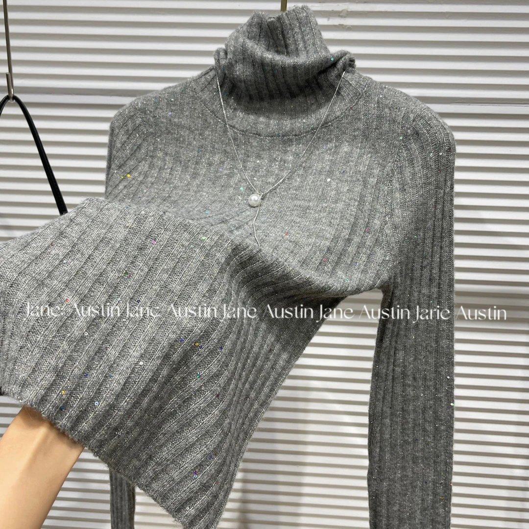 Jane Austin •（冬雪）显瘦长袖修身外穿气质高领毛衣女百搭秋冬