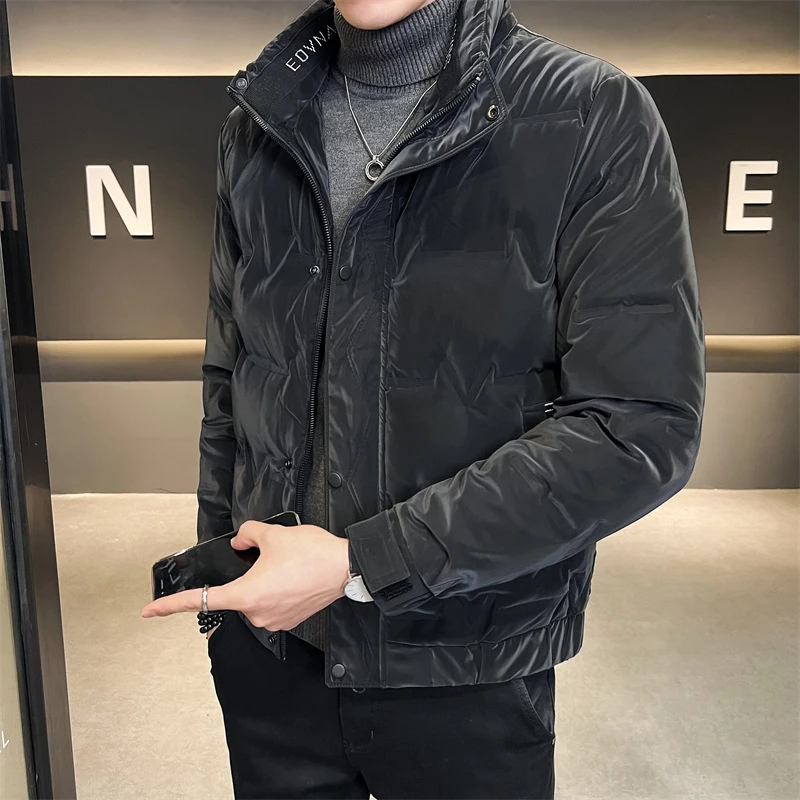 男士外套男秋冬款潮流轻薄短款羽绒衣时尚立领帅气保暖男款羽绒服