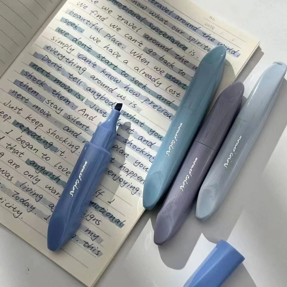 【DZZ专属】网红笔口红荧光笔莫兰迪护眼色划重点标记笔手账笔