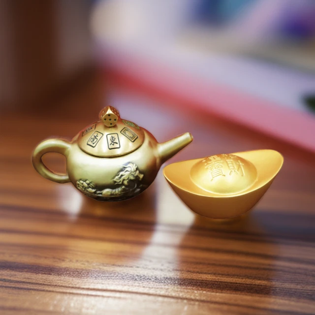 黄铜把把壶精致手把件中發发白旋转麻将指尖陀螺趣味减压质感工艺