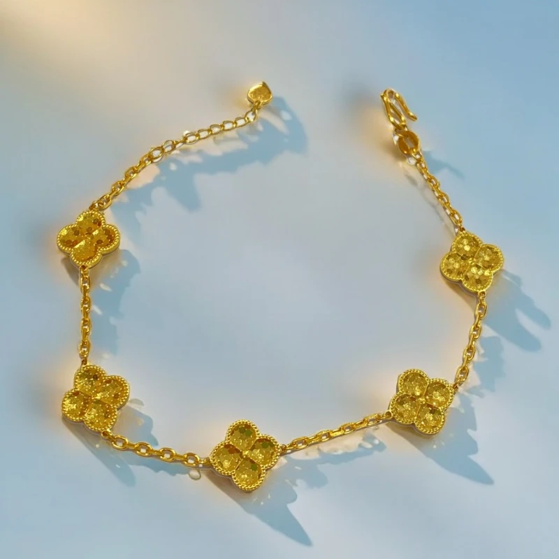 足金999 精品工艺 五花手链 简约大方女士送妈妈老婆女朋友时尚