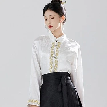媚海棠【刺绣立领】金丝刺绣上衣气质古风四季款汉元素