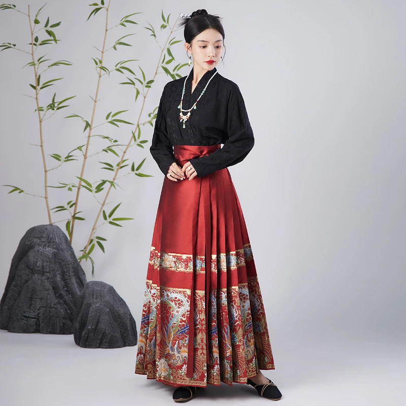 媚海棠【七彩凤凰】-高端仿妆花春秋马面裙日常中国风古风汉元素