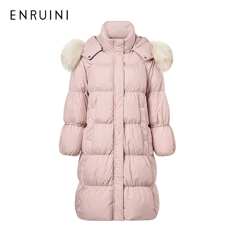恩瑞妮羽绒服女款时尚休闲连帽冬季加厚保暖90绒外套ERDYNA535