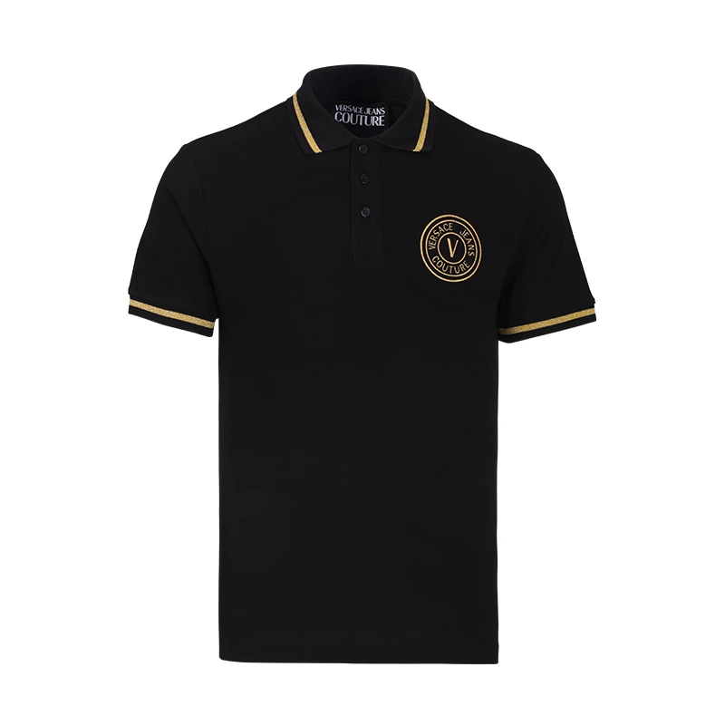 Versace Jeans Couture/范思哲男女同款礼物POLO衫黑色商务经典