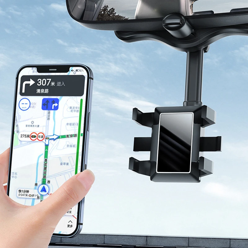 汽车手机支架后视镜支架车载牢固手机支架多功能旋转手机支架