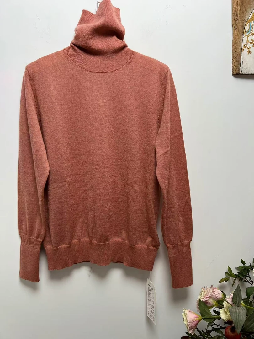 『初诺』女款秋冬精纺时尚百搭休闲堆堆领精纺纯山羊绒衫（MTT2737）