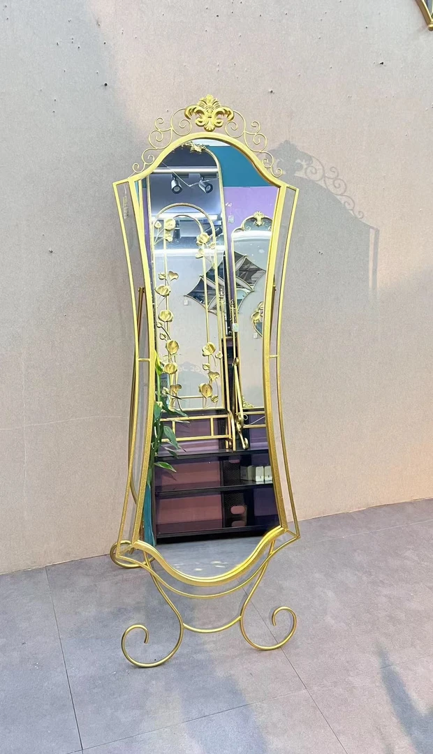 （新疆包邮）乃菲丝专属 民族风铁艺立式全身镜 家用商用全身玻璃镜