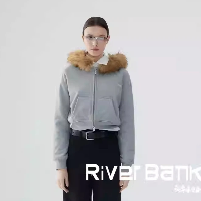 河岸家买手店设计师REFOUND TEN毛领加绒小版开衫卫衣外套24冬