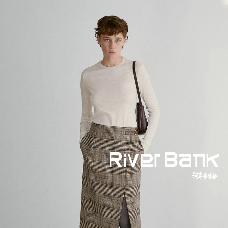 河岸家买手店设计师RECTO圆领修身羊毛针织上衣打底衫24秋冬