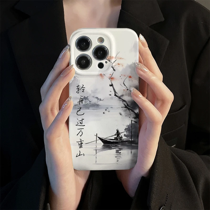 轻舟已过万重山苹果/小米/OPPO/vivo/华为创意手机壳小众菲林水墨