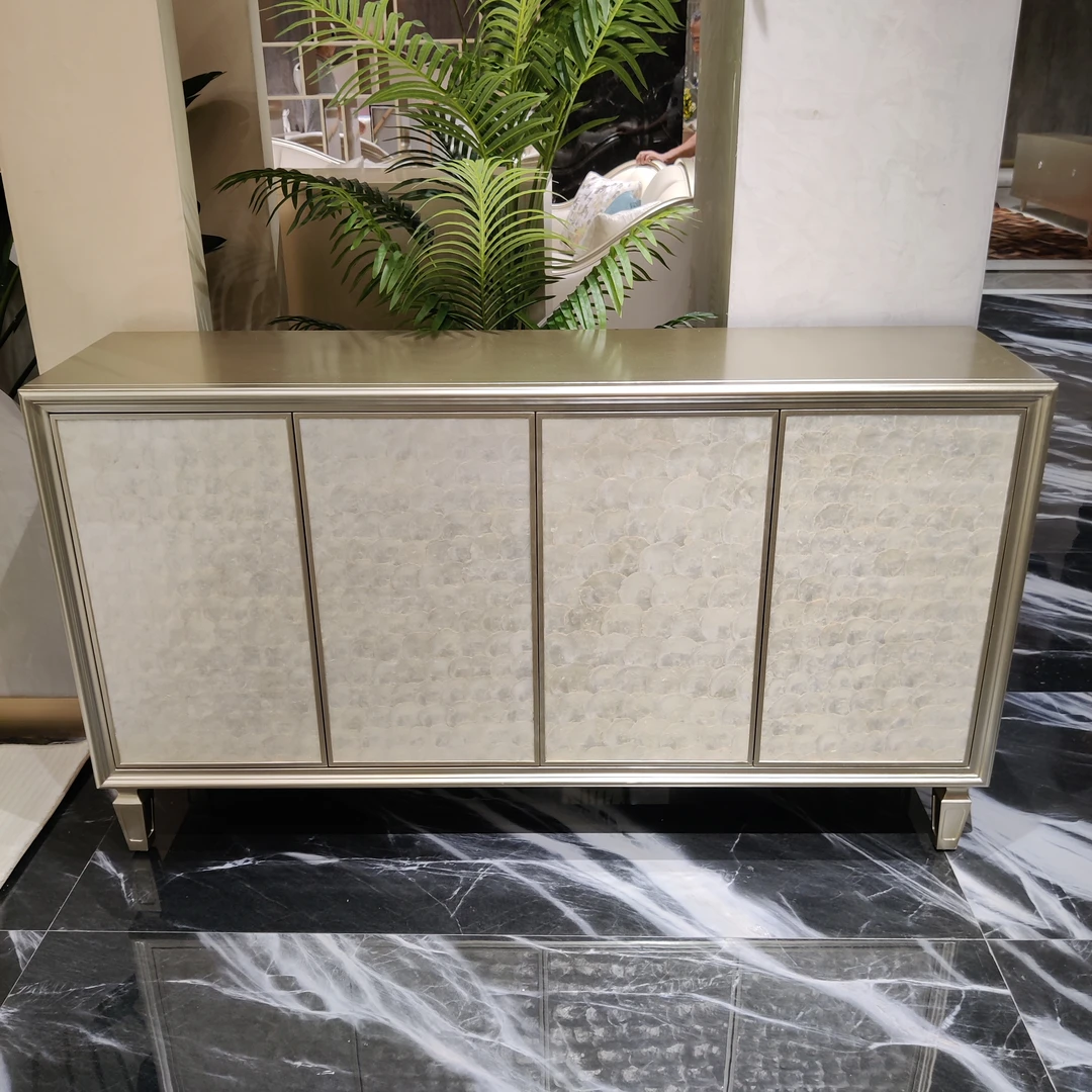 FJ11美式轻奢实木贝壳餐边柜/斗柜/储物柜（尺寸1610*410*910）