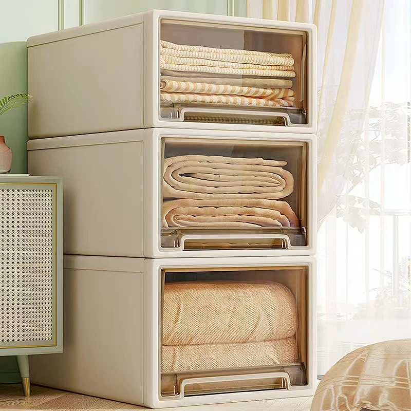 【深度53全尺寸】茶色抽屉式收纳箱衣柜衣物收纳盒柜子整理储物柜