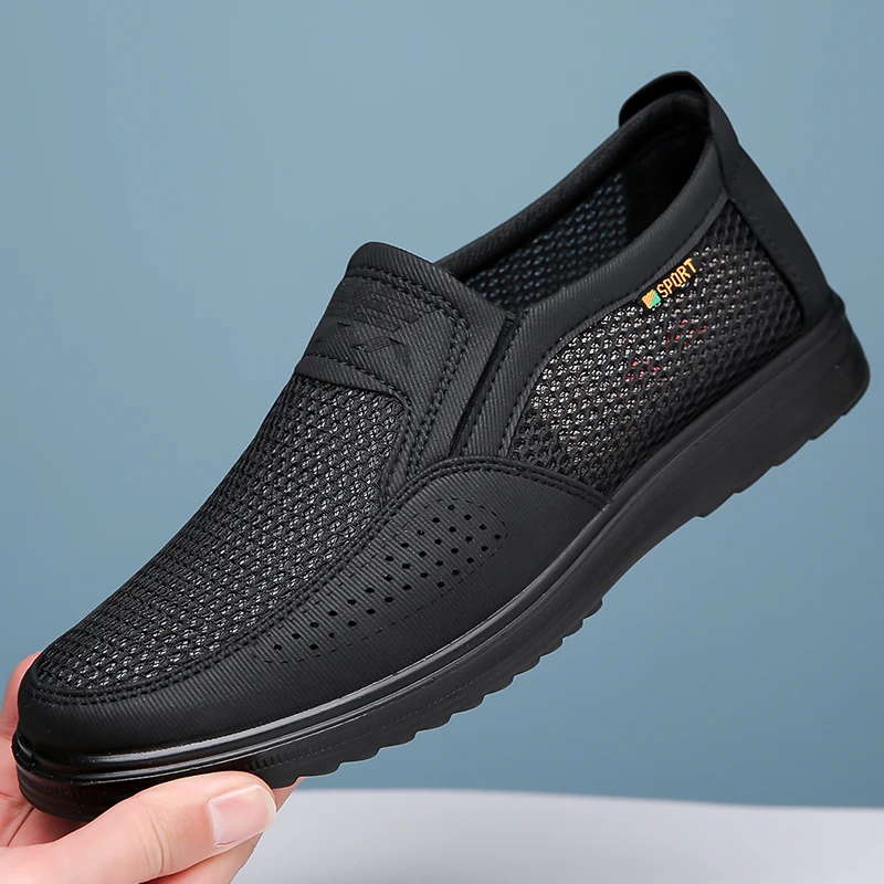 老北京布鞋中老年透气男鞋软底防滑一脚蹬爸爸休闲棉鞋大码老人鞋