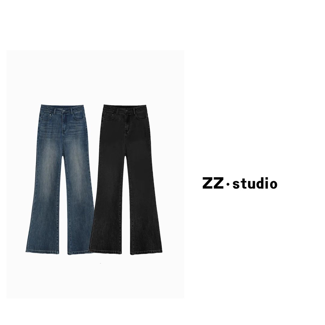 一口苏达梨形微喇 微胖显瘦显腿细梨形身材微喇牛仔裤单裤百搭