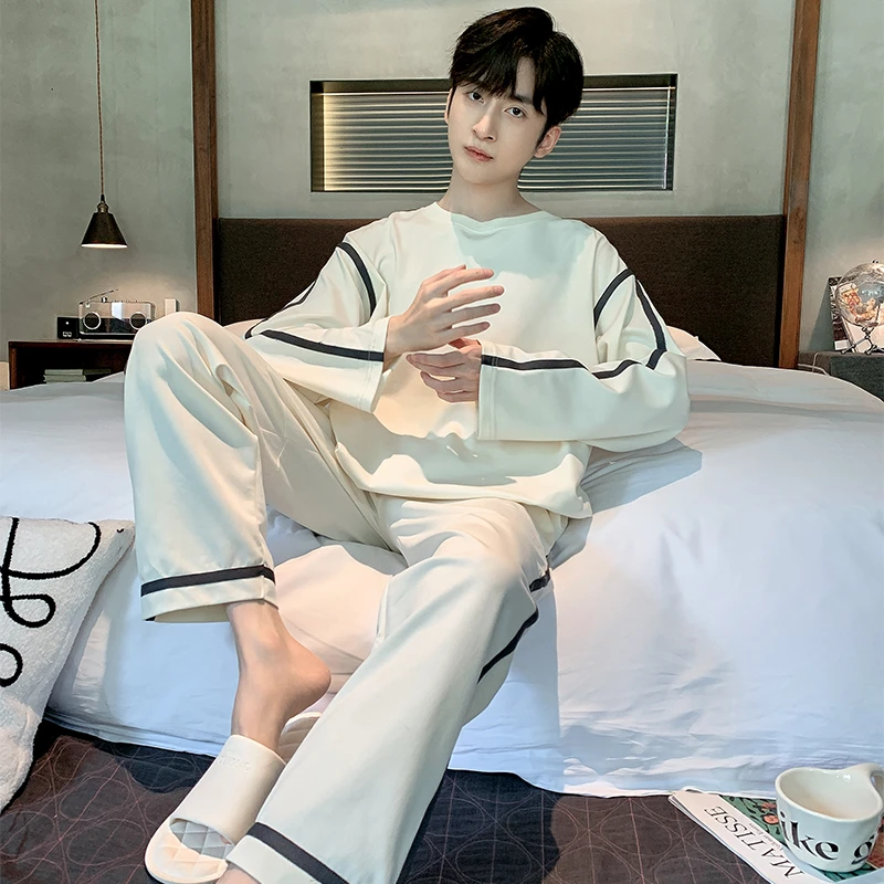 睡衣男士2025新款秋冬季纯棉长袖长裤学生春秋款休闲家居服套装男