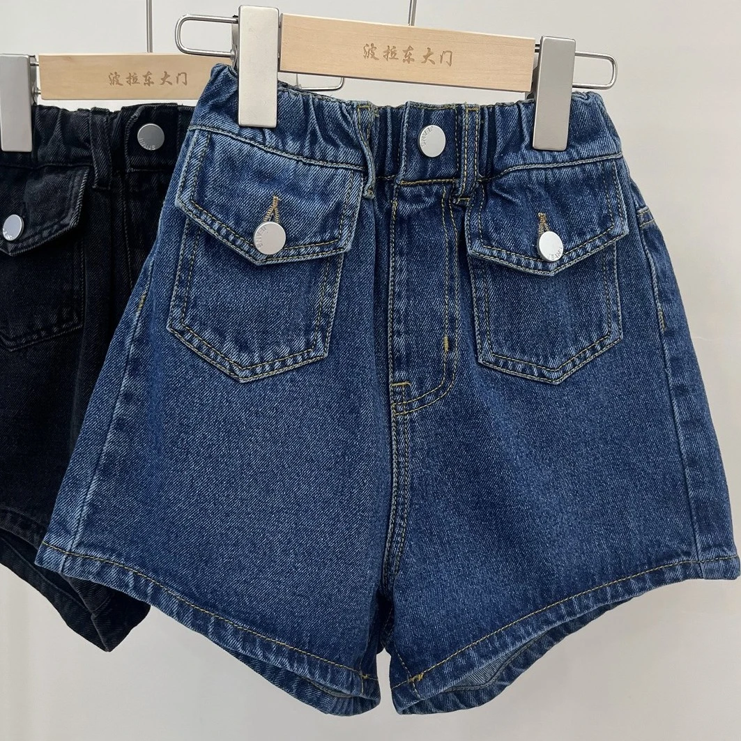 断码 女童热裤夏季时髦牛仔短裤洋气高腰阔腿裤潮8828