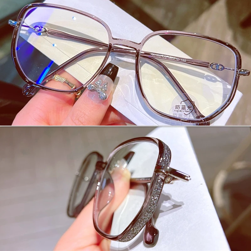 爆款星空椰子灰眼镜女近视可配有度数大脸显脸小变色防蓝光30102