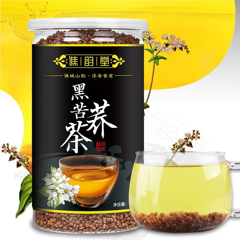 黑苦荞500g罐装全株手工挑选大凉山全胚芽浓郁浓香型荞麦茶苦荞茶