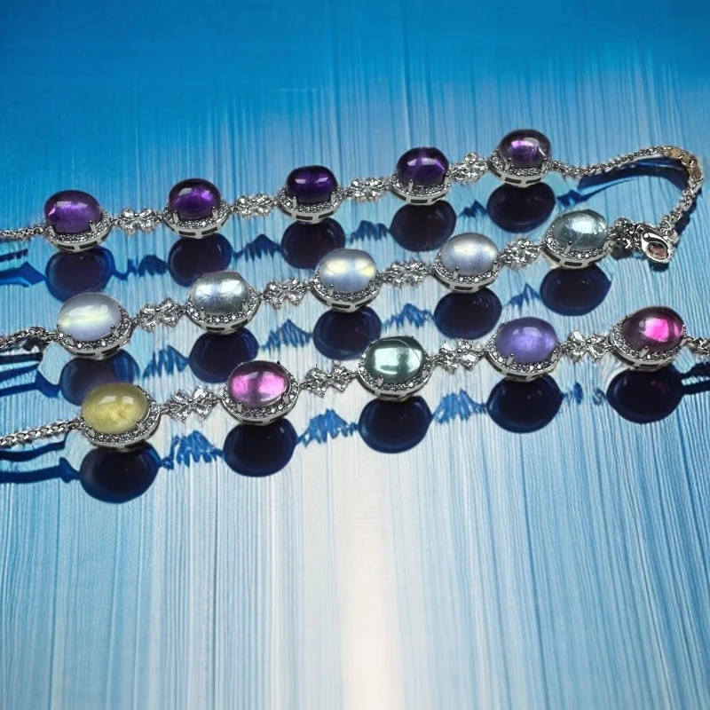 天然紫水晶海蓝时尚手链时尚大方气质简约网红新款送女友生日礼物