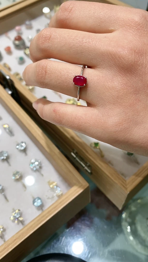 【闪购商品】红宝石戒指银S925镶嵌戒指