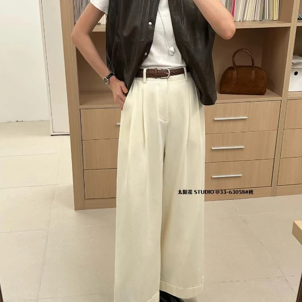 【TYH 63058】百搭流行网红高腰显瘦直筒休闲裤
