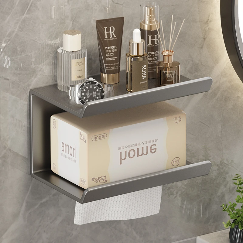 卫生间纸巾盒免打孔手纸收纳盒厕所抽纸挂墙式上浴室洗脸巾卷纸盒