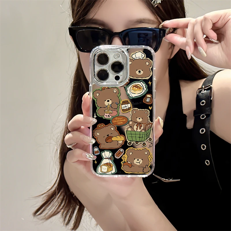 【萌趣小熊】太空壳适用苹果16promax手机壳iPhone14/15可爱13防摔