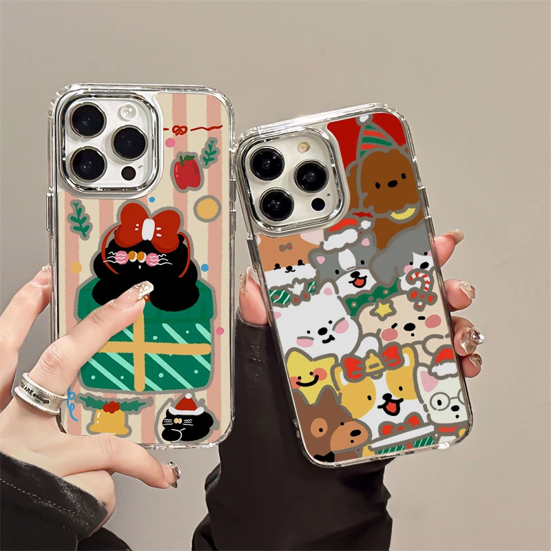 圣诞适用苹果16promax的手机壳镜面iphone15高级感小众14pro可爱