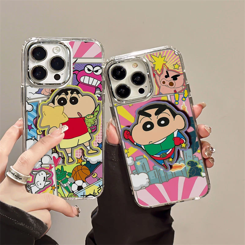 小新小白适用iPhone12手机壳苹果12pro镜面壳镂空防摔透明保护套