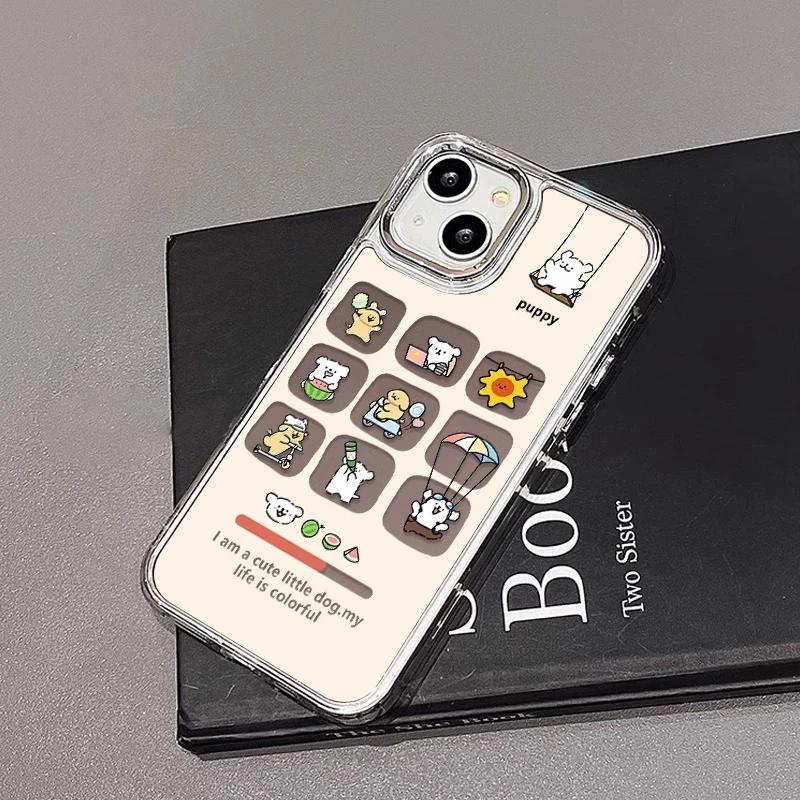 超萌小狗适用苹果15手机壳iPhone13可爱透明防摔14pro软壳保护套