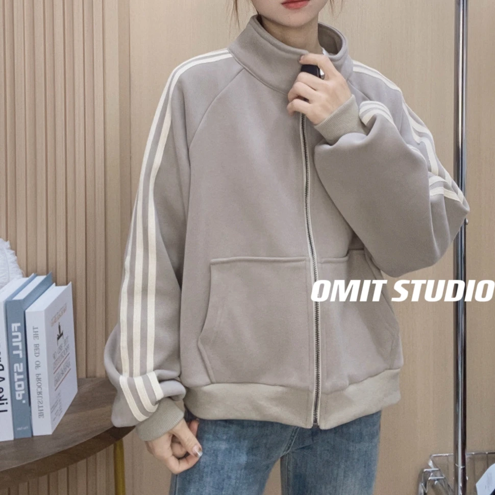 【运动女孩】秋冬加绒加厚运动保暖防风立领小个子外套