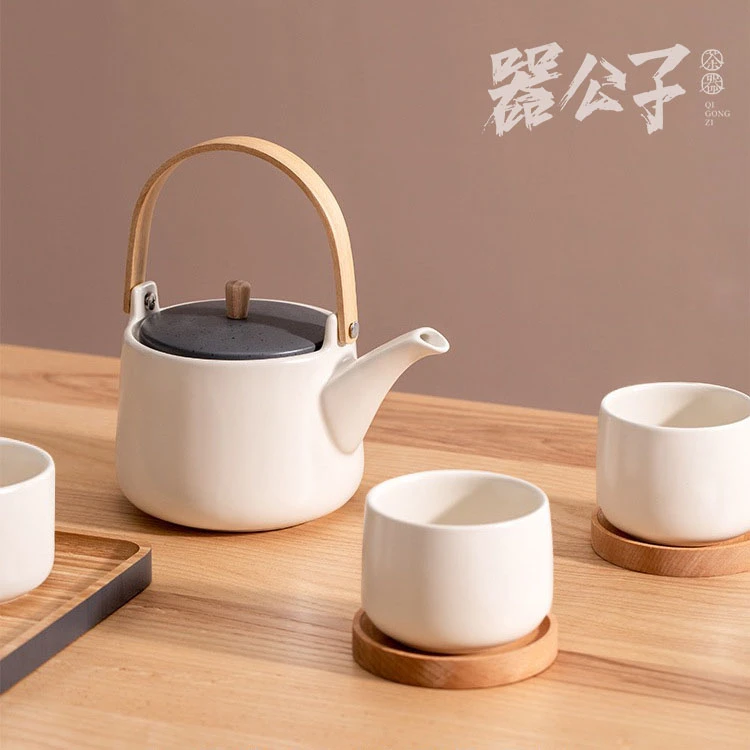 【今日优选】日式提梁壶陶瓷茶具家用泡茶过滤煮茶器茶壶茶杯套装