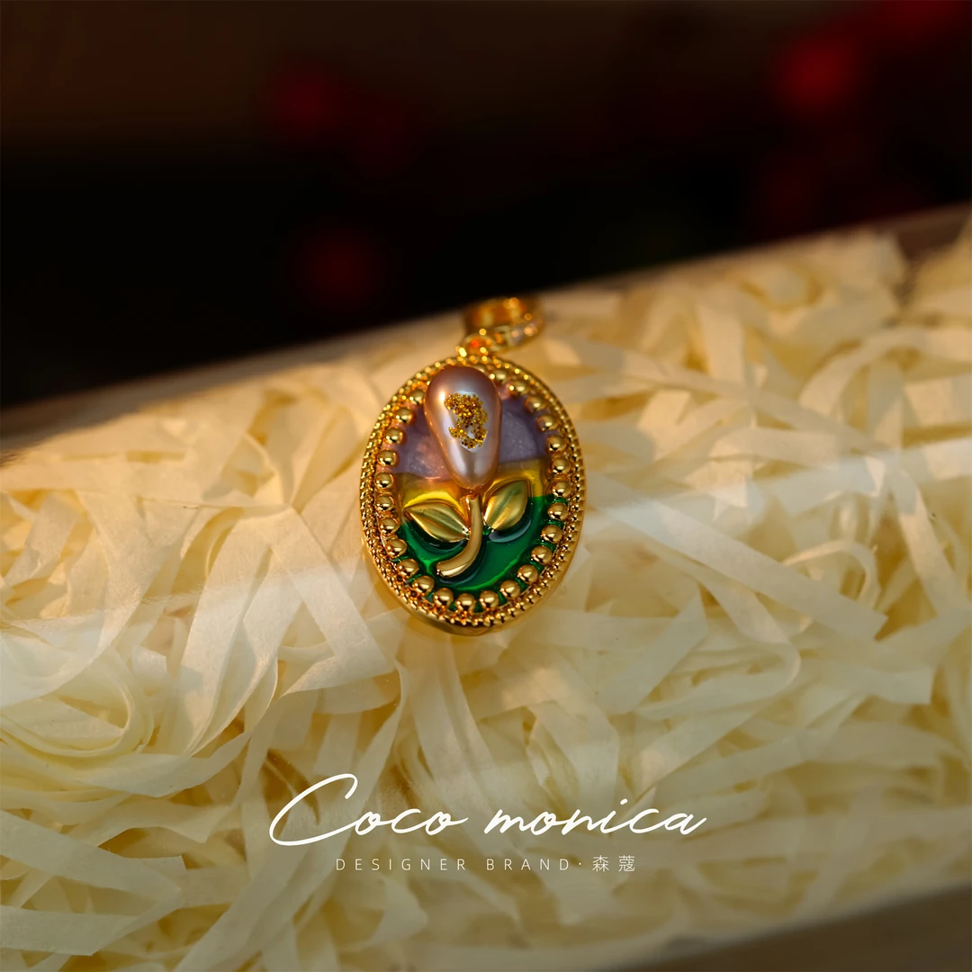 【小霞珠宝】可爱国风小众古法设计师挂坠镶嵌WA685