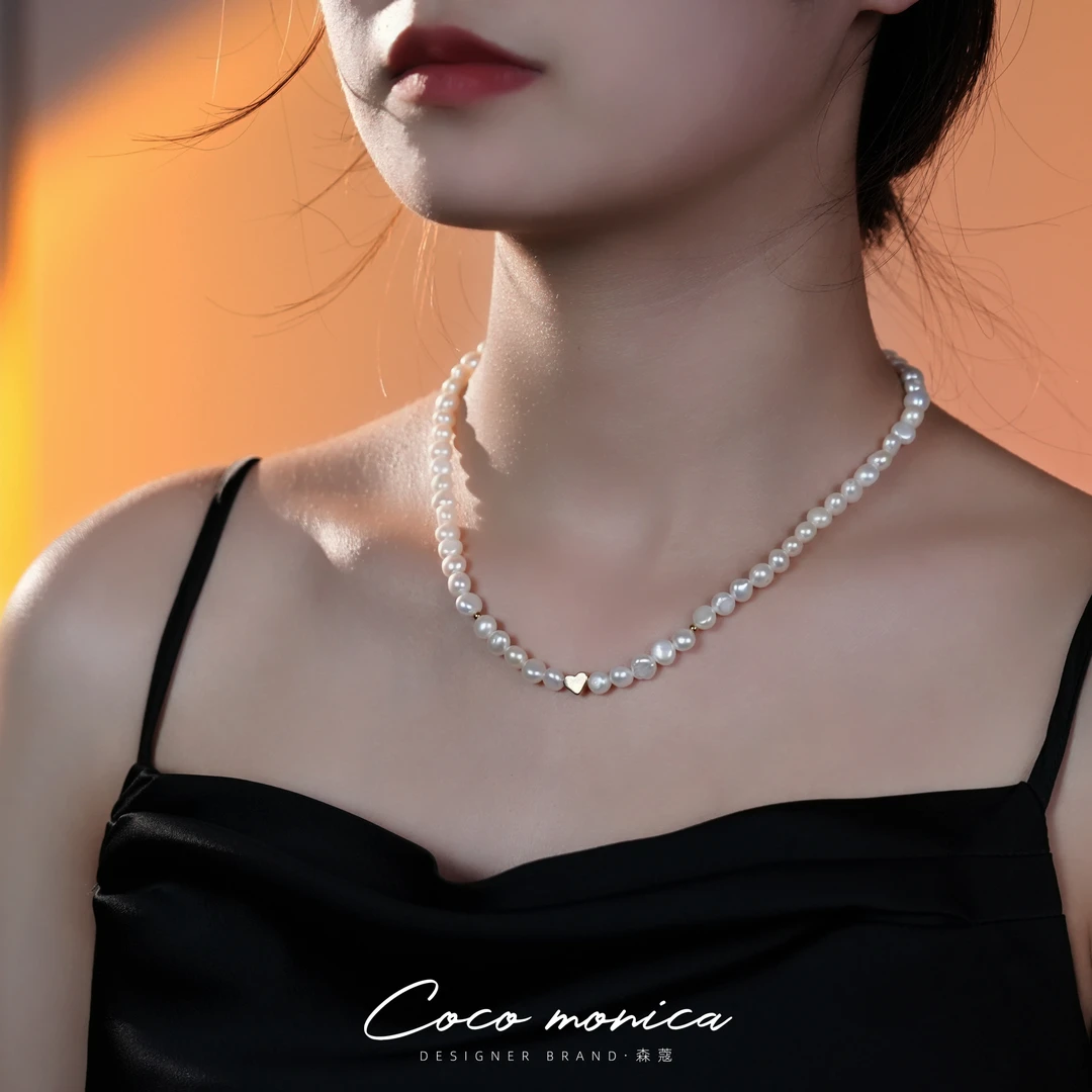 【小霞珠宝】C-40 天然巴洛克淡水珍珠淡水 珍珠简约小众优雅时尚