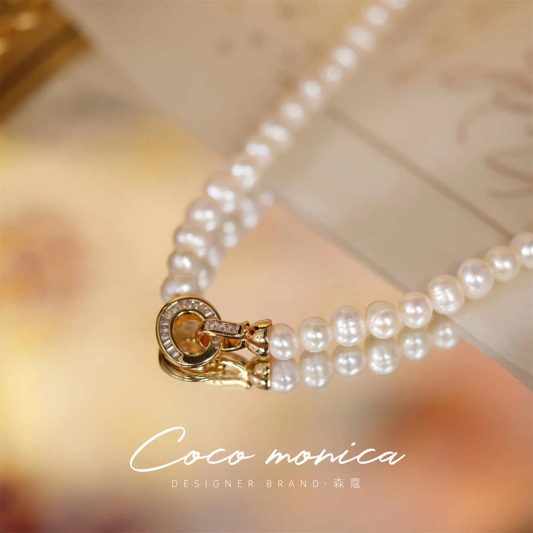 【小霞珠宝】项链气质白色轻奢百搭强光颈链中古珍珠项链 WA35