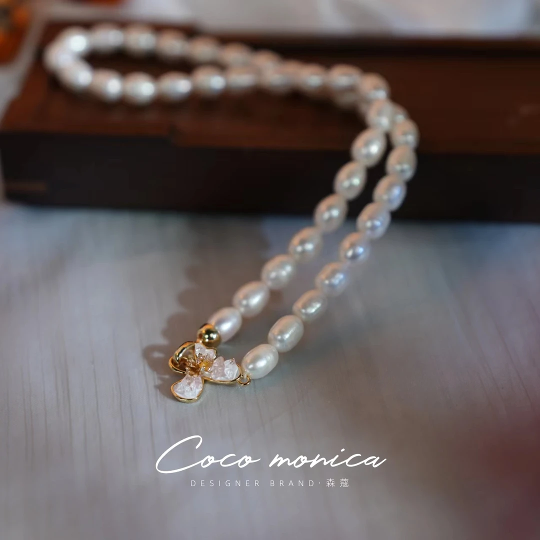 【小霞珠宝】ZX217 天然淡水珍珠项链 轻奢百搭复古法式小米珠气质