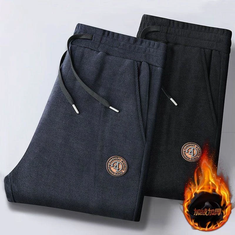 【发货快】秋冬季灯芯绒束脚裤加厚加绒男士宽松休闲长裤百搭卫裤