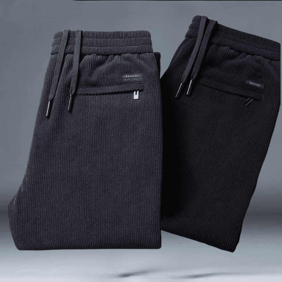 新款加厚灯芯裤子男潮流时尚宽松休闲直筒运动裤男士秋季透气长裤
