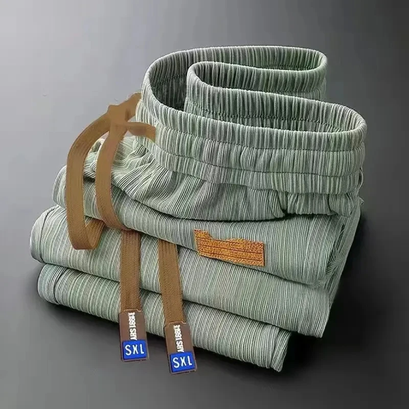 冰丝直筒裤男夏薄款潮牌高级感阔腿裤子设计oversize宽松休闲长裤