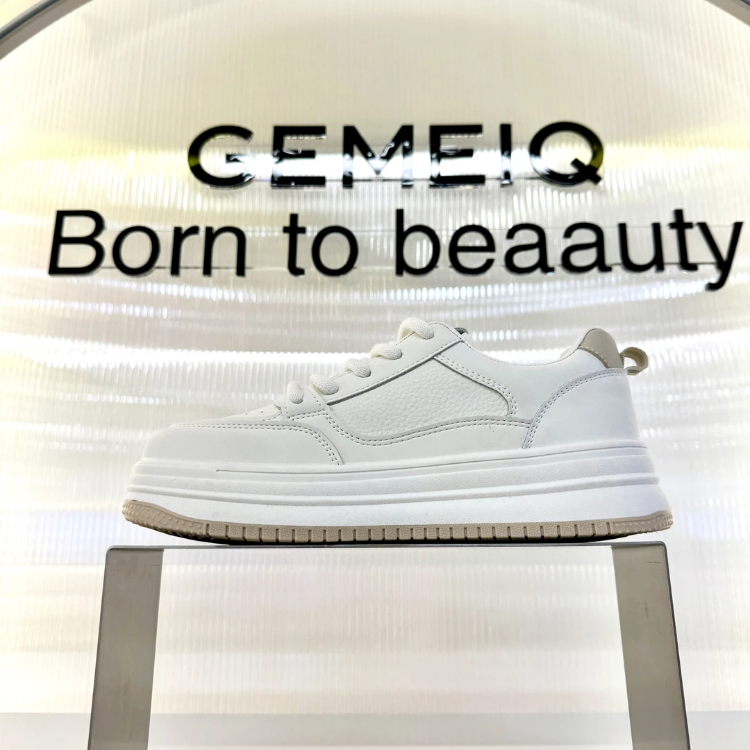 【四季款】戈美其门店同款女鞋厚底百搭小白鞋舒适真皮390553588