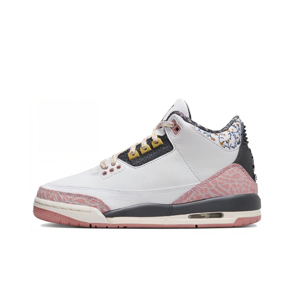 Air Jordan 3 AJ3 白粉色 中帮 耐磨防滑复古篮球鞋 441140-100
