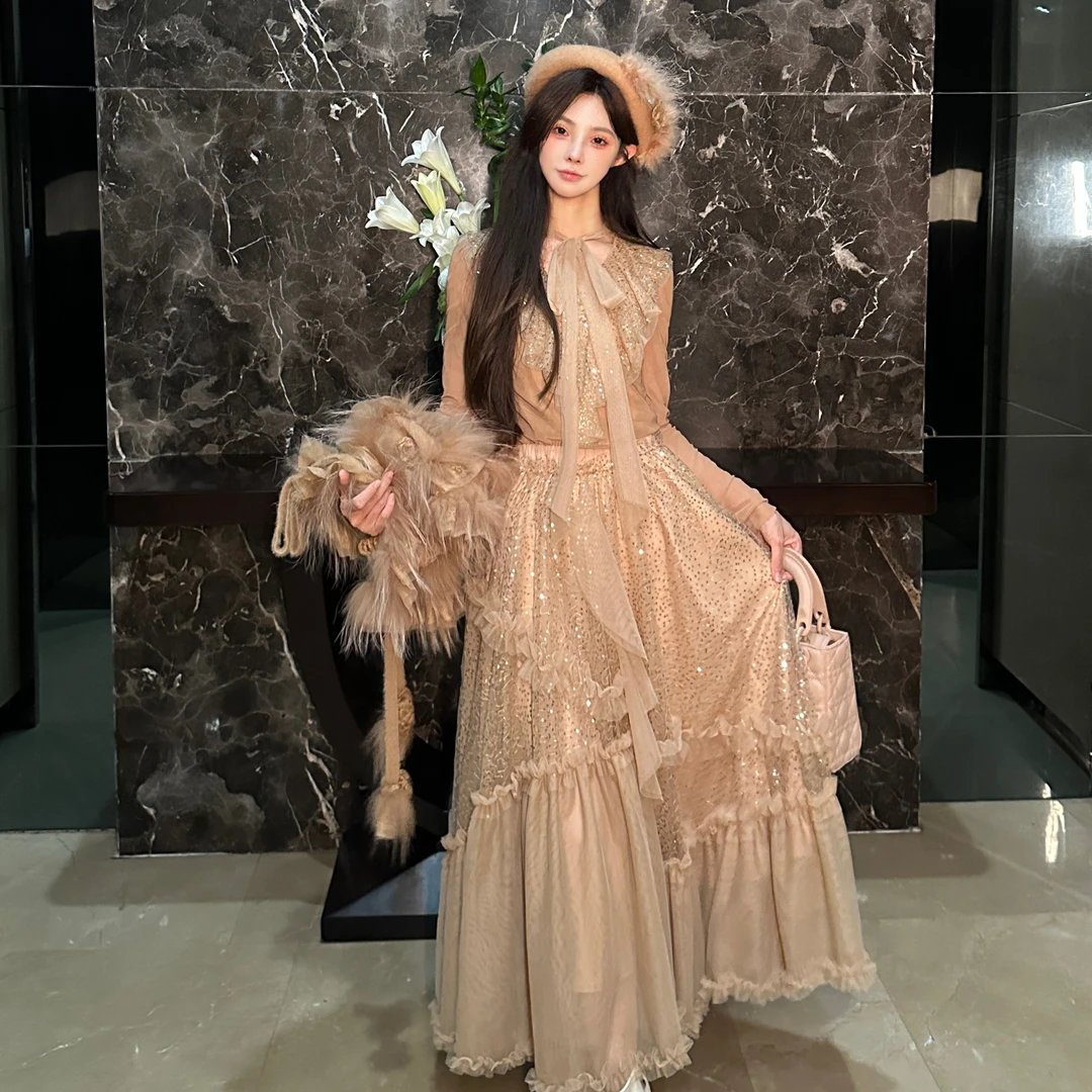 亚町家原创套装显瘦气质气质法式收腰2725-1上衣加半裙小众轻奢