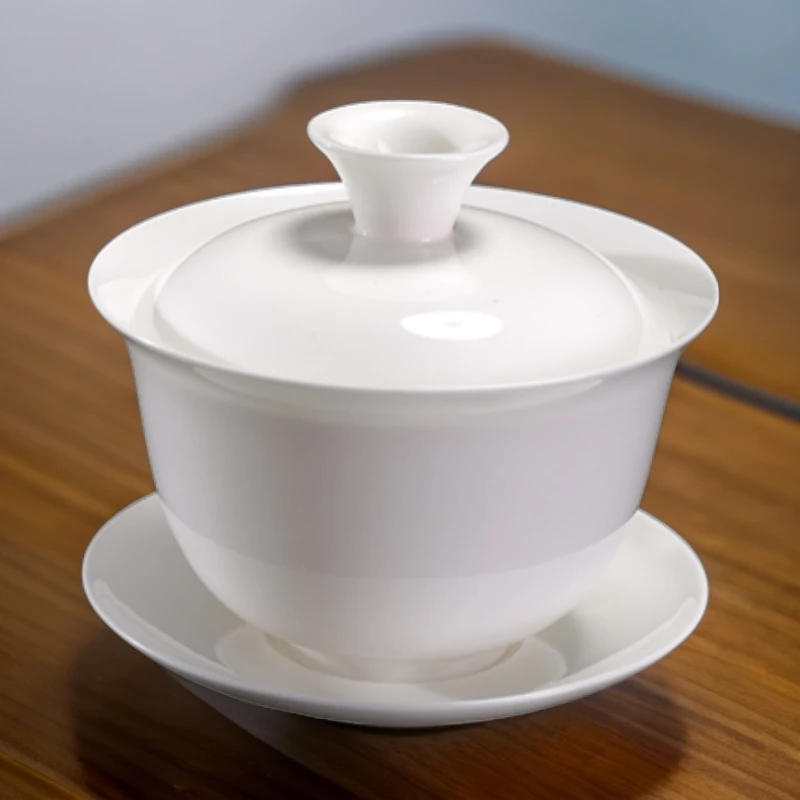 3.2英寸超薄高骨瓷三才茶盖碗130毫升高端茶工夫茶骨瓷盖碗